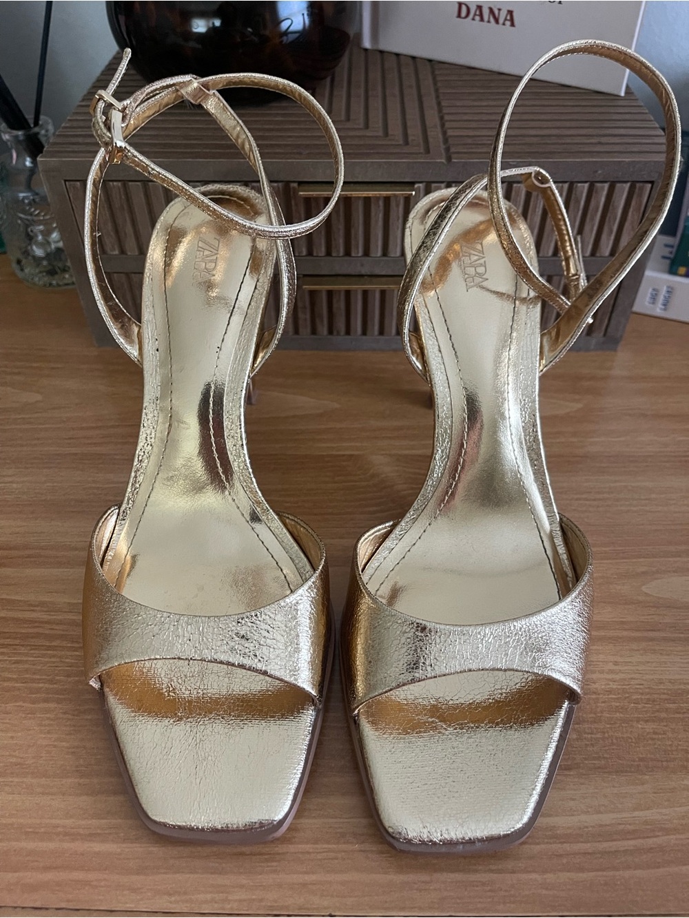 Zara Patent Effect Heeled Sandals